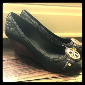 Tory Burch Black wedges size 8
